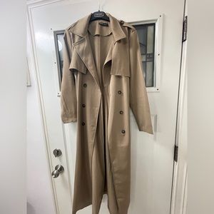 Beige shein fabric trench coat